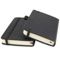 Newestor 2-pack small hardcover pocket notebooks, dark gray covers with elastic pen holder
