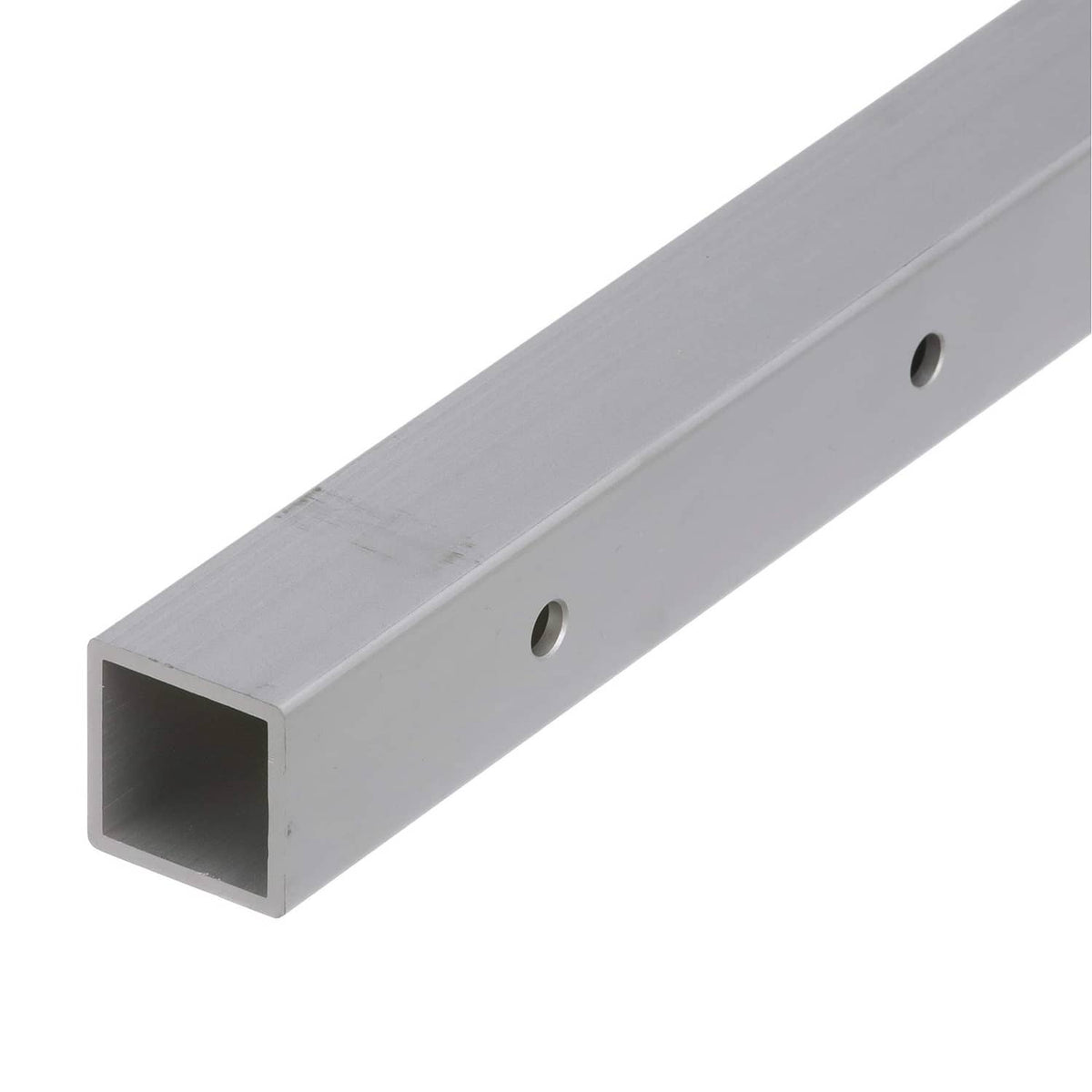 Silver composite transom saver bar end section with mounting holes