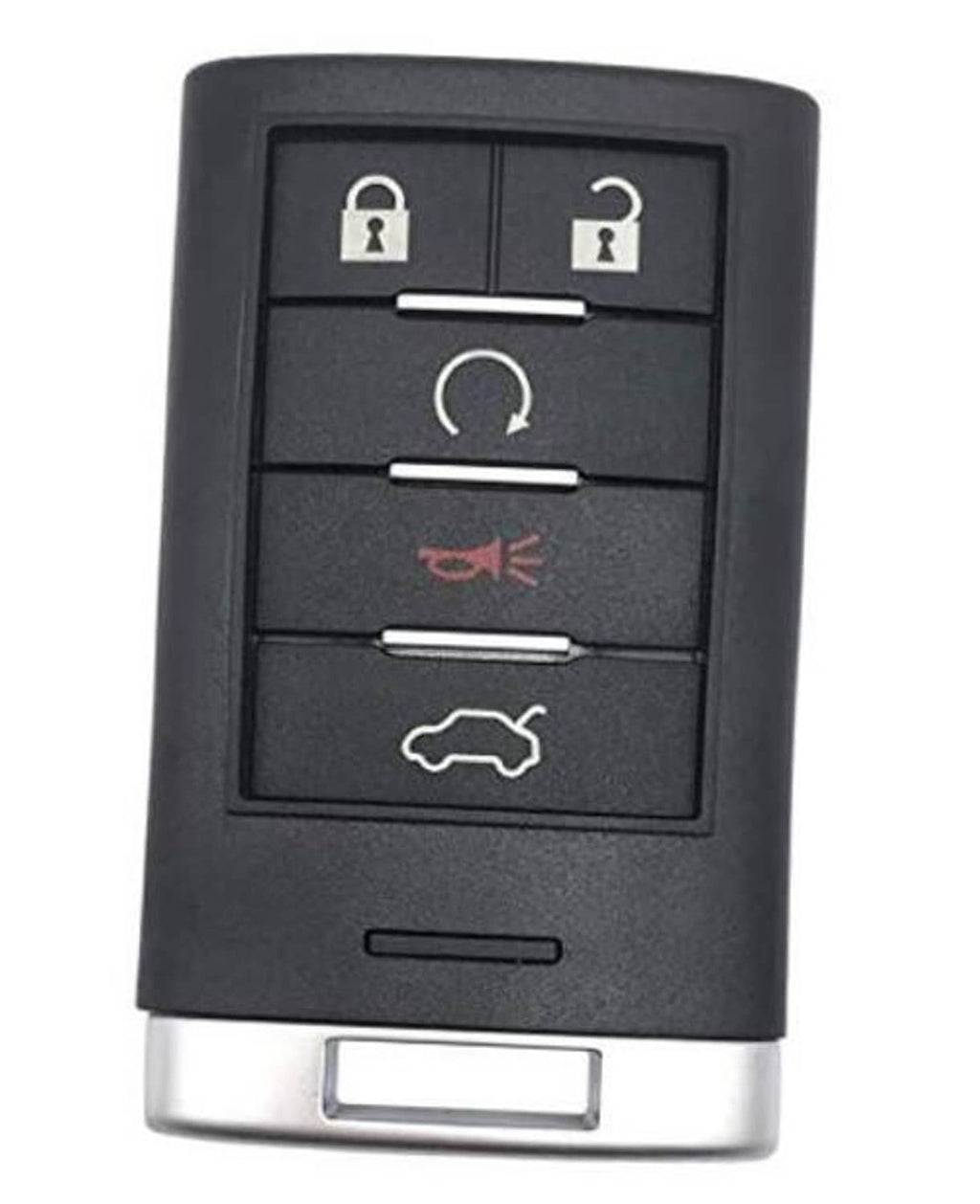 Black key fob replacement cover case with five buttons and metal key slot