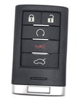 Black key fob replacement cover case with five buttons and metal key slot