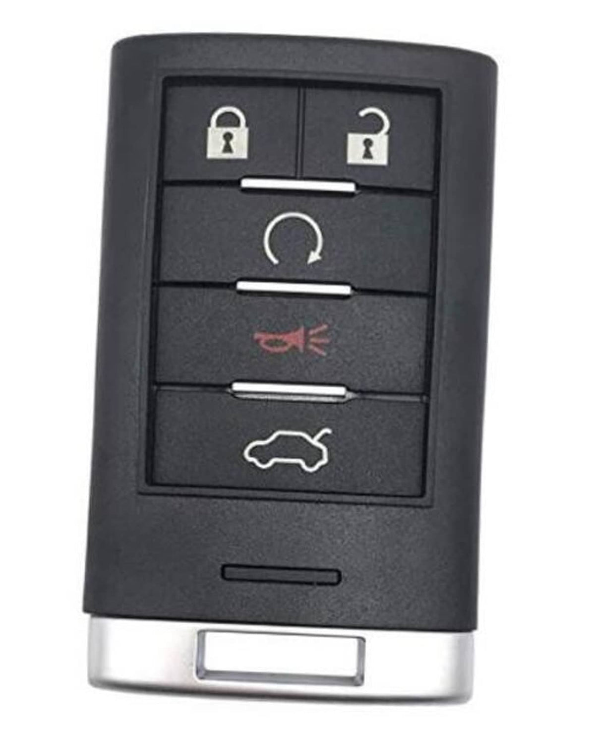 Black key fob replacement cover case with five buttons and metal key slot