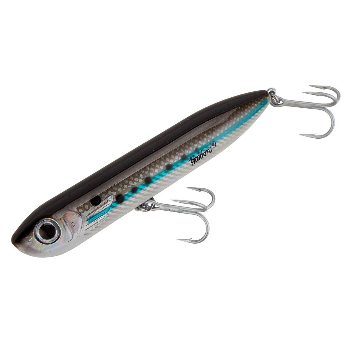 Heddon Chug'N Spook lure, Silver Mullet with twin treble hooks, 1 oz
