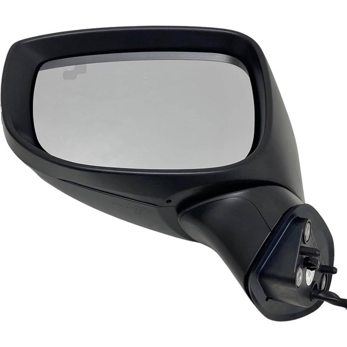 Left driver-side mirror with black frame and attached mounting bracket