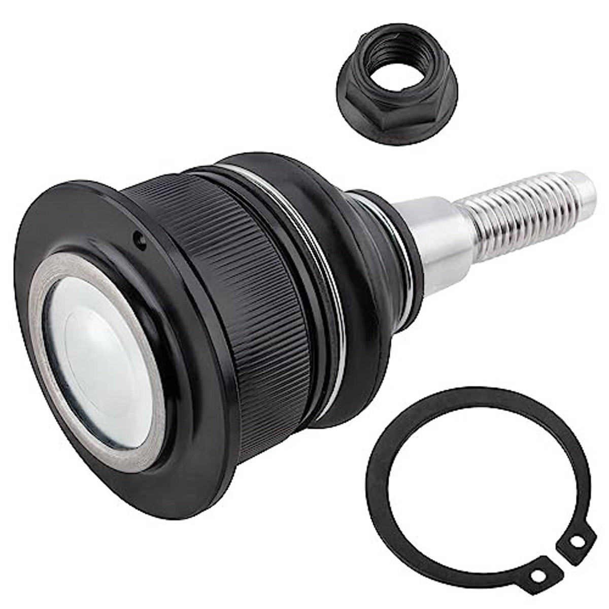 Single front upper ball joint with rubber boot, metal stud, and seal ring