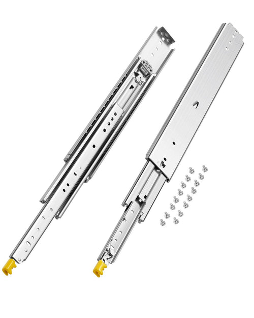 Heavy-duty full-extension drawer slide rails with ball bearings and soft-close, pair