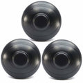 Black round foot pedal lamp switch covers, 3-pack with raised circular push button.