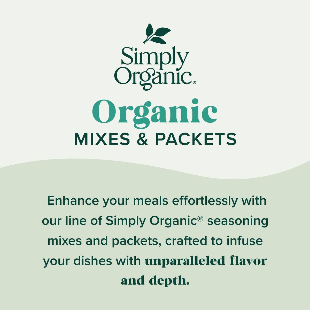 Simply Organic Organic mixes & packets label on seasoning pouch