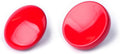 Red metal soft shutter release button, domed head on gray base, 11mm style.