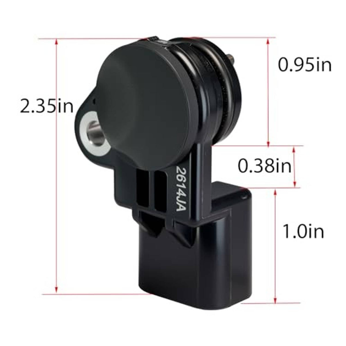 Compact camshaft position sensor with black body and circular mounting cap