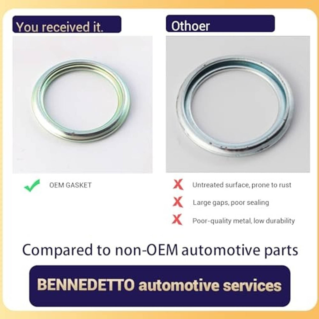 Single silver drain plug gasket ring with inner hole and outer metal lip