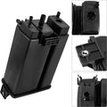 Black fuel vapor canister with capped ports and mounting bracket