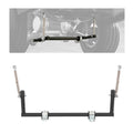 Steel sway bar anti-roll kit installed on a golf cart chassis with end links