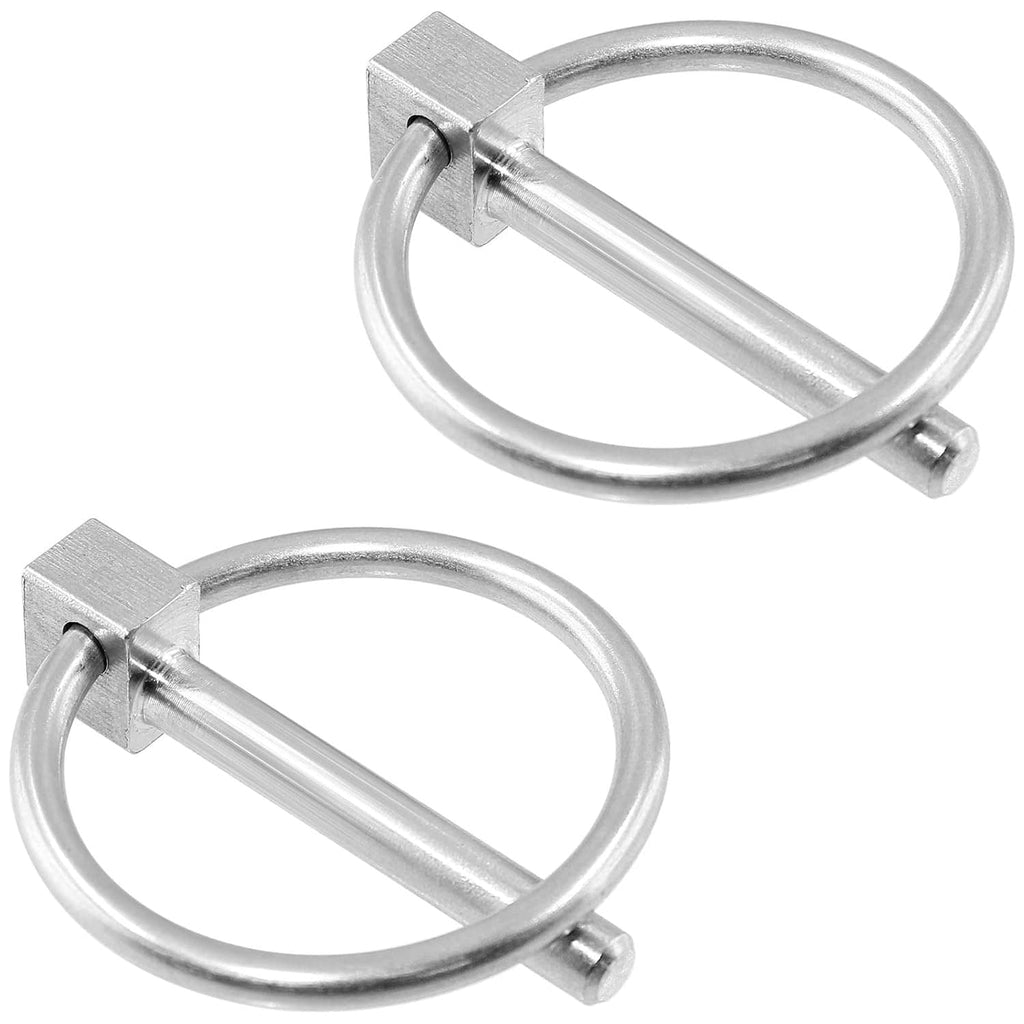 Stainless steel lynch pins with ring, two headed pins with circular retaining loops