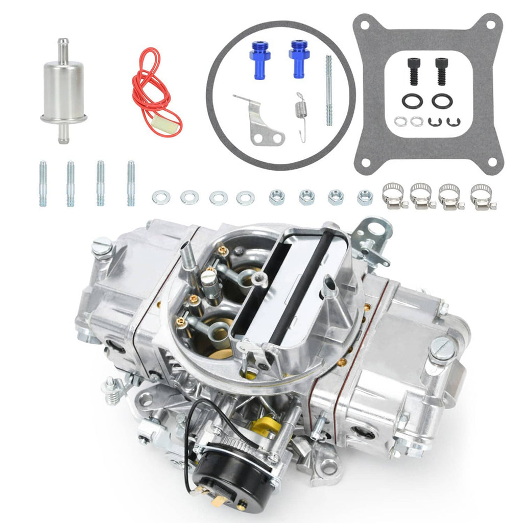 Carburetor e-choke kit with pictured parts and silver carburetor body