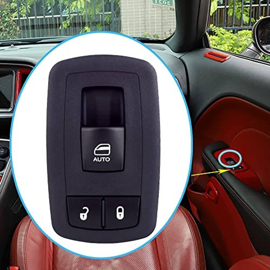 Black power window switch with AUTO icon and door lock/unlock buttons