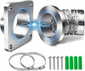 Magnetic dryer vent coupling with metal wall plates, corrugated duct, clamps and screws kit