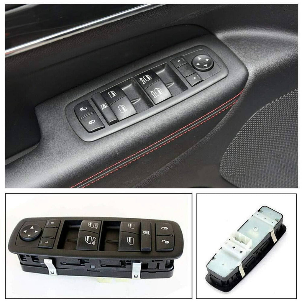 Black power window switch with window control buttons and auto function icons