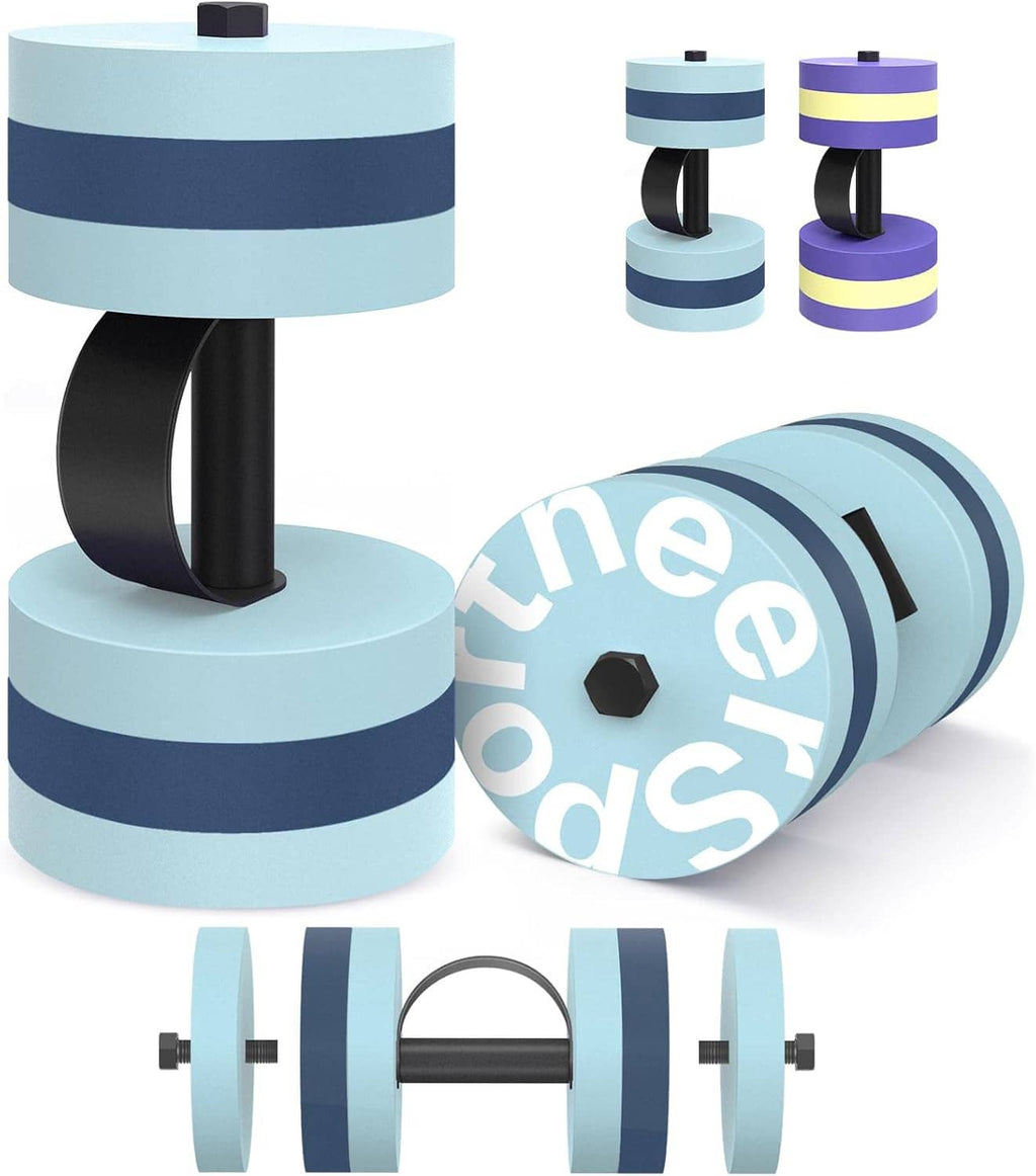 Adjustable water resistance dumbbell set of 2 with EVA foam discs and metal handle