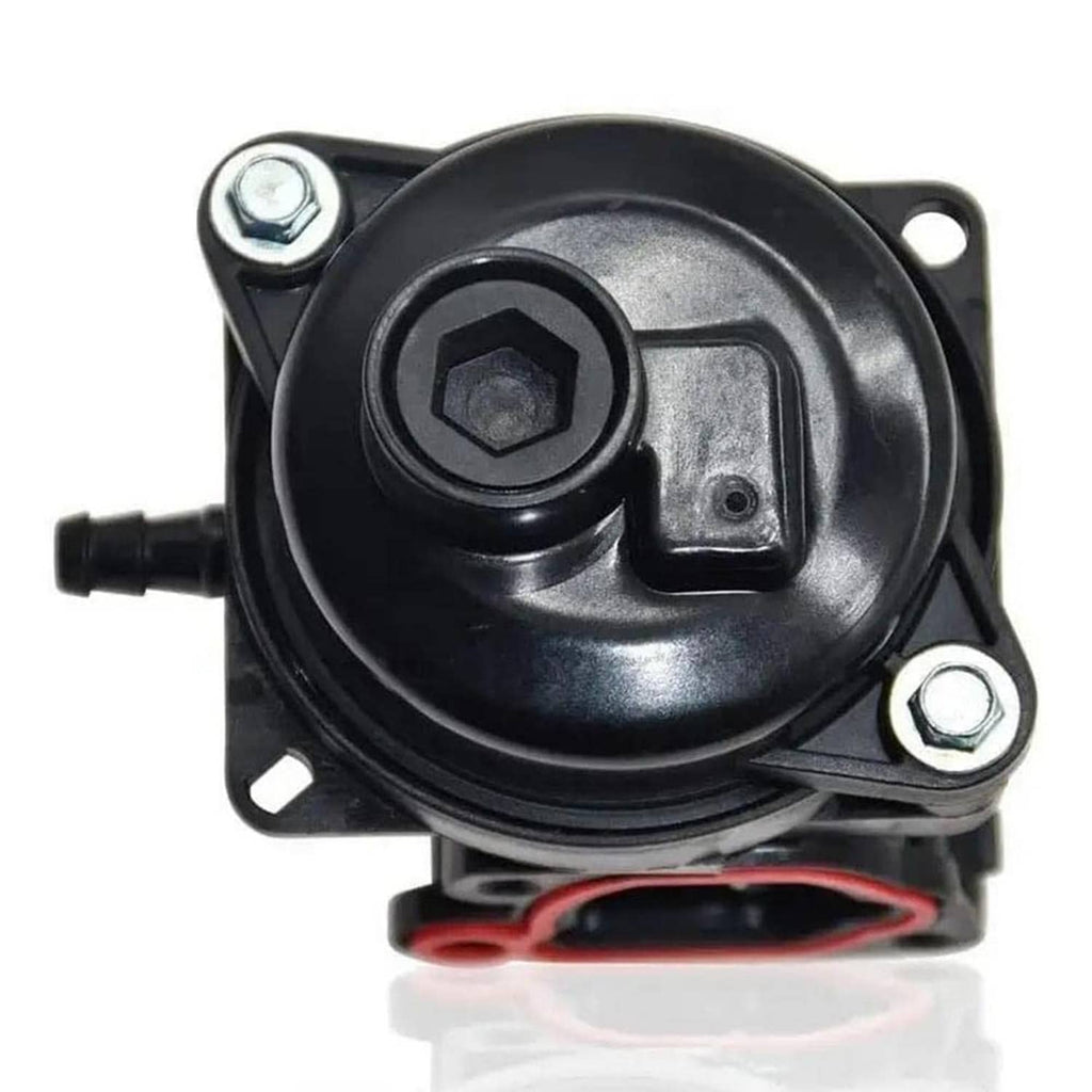 Gray carburetor diaphragm housing with hex screw cap and mounting plate