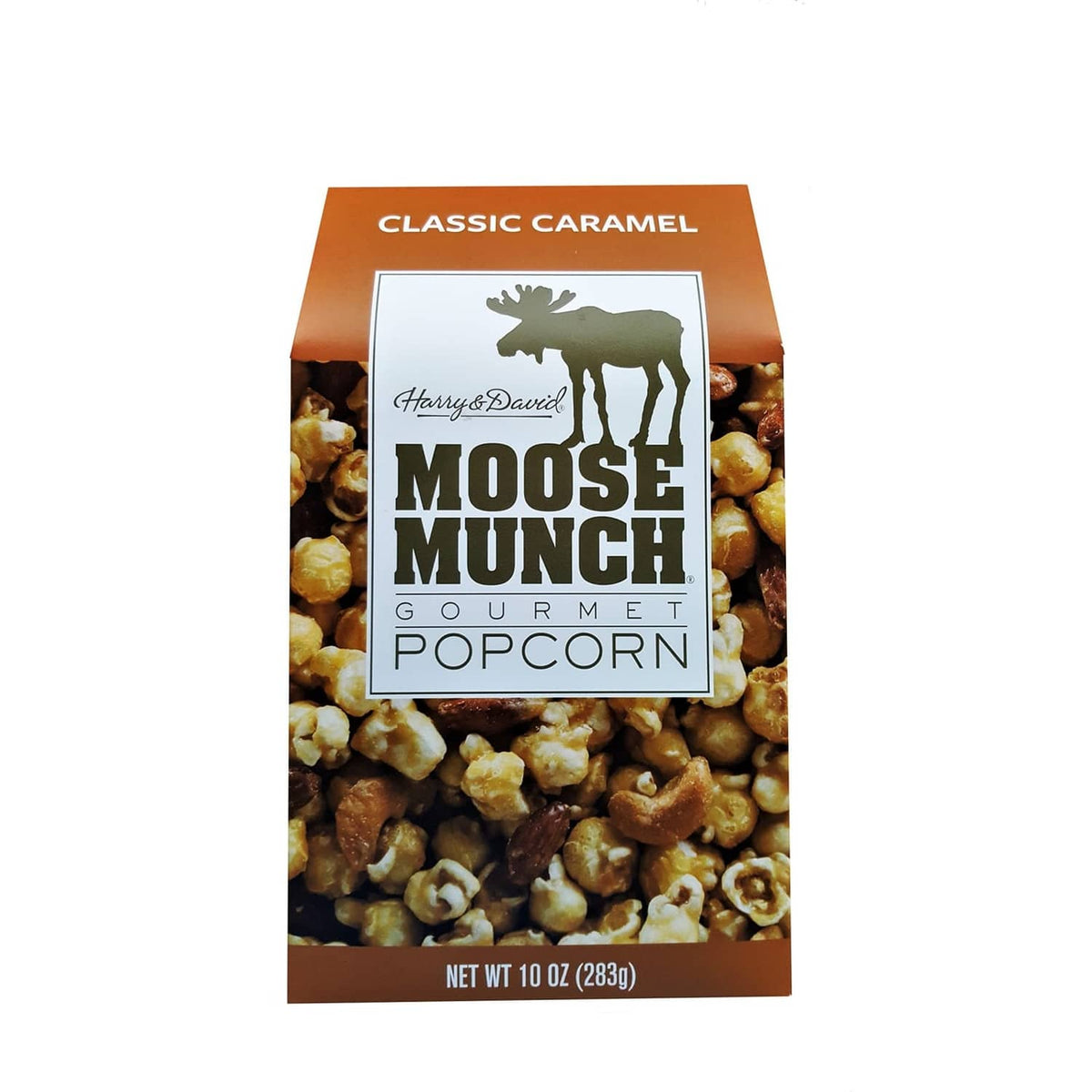 Classic caramel gourmet popcorn bag with Moose Munch branding on front of package