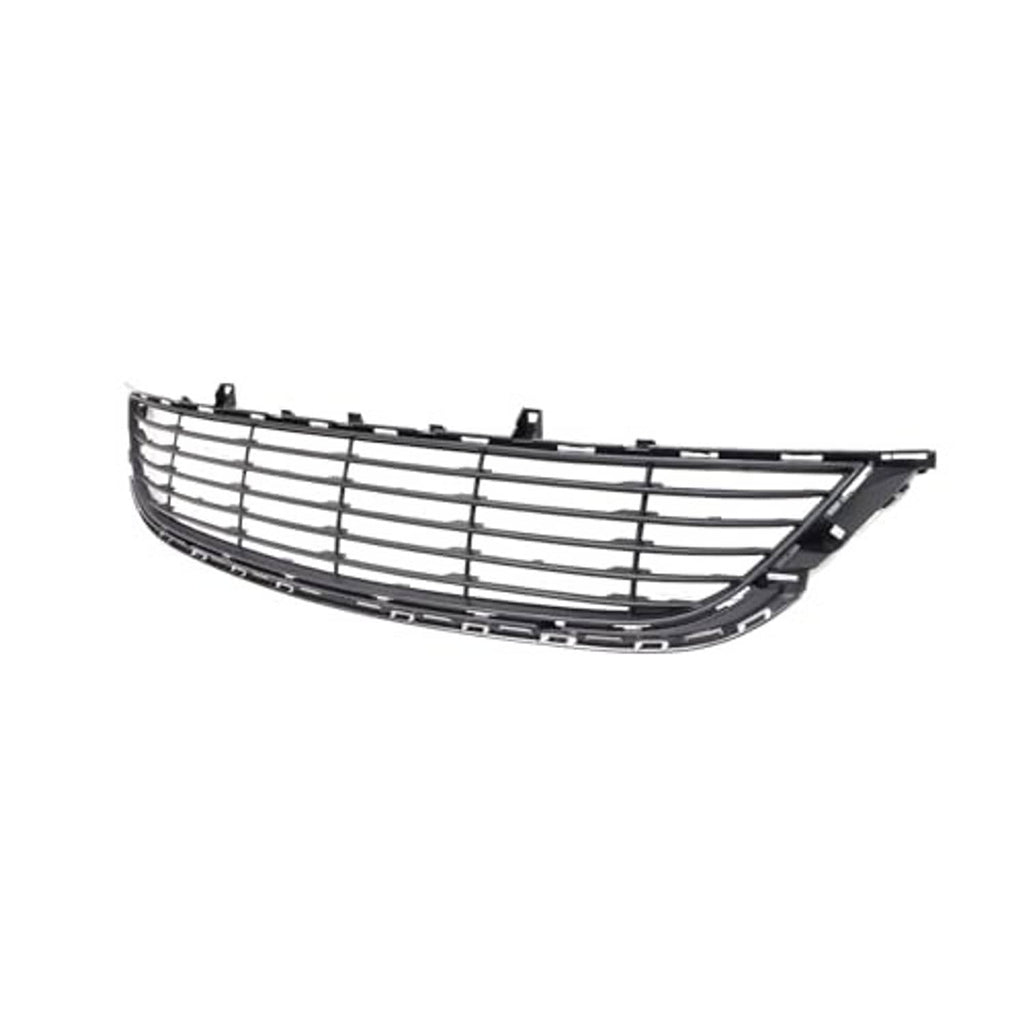 Front lower grille with black surround and mesh grid center, mounting clips visible