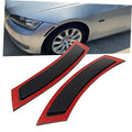 Front bumper fender reflector pair, smoked lens with red border and black housing