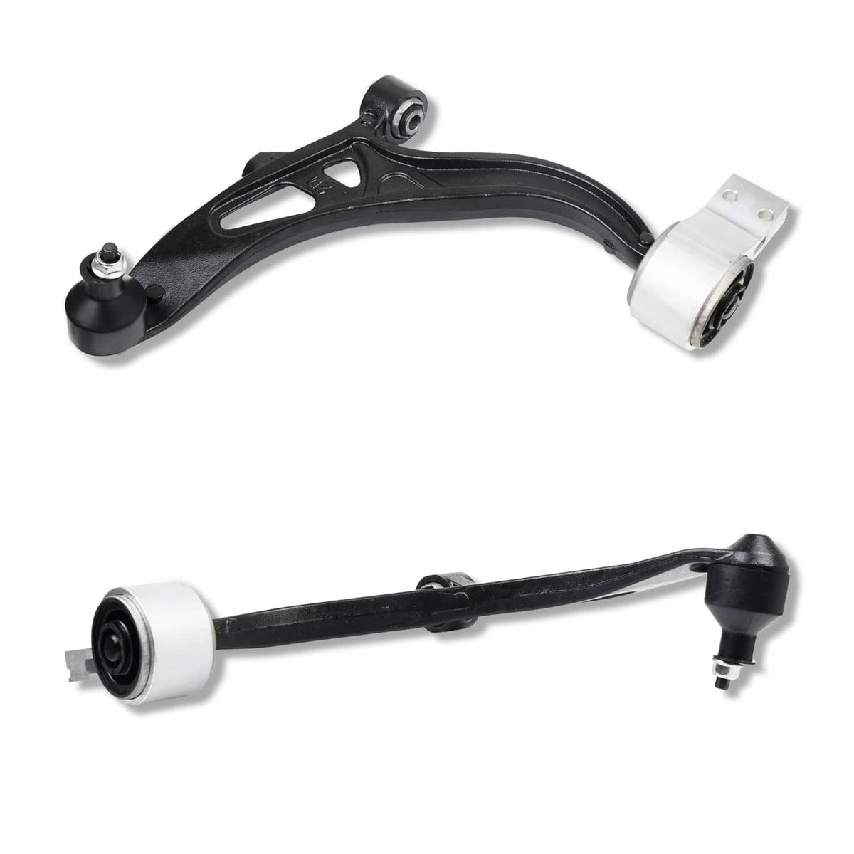 Two front control arms with ball joints and mounting brackets