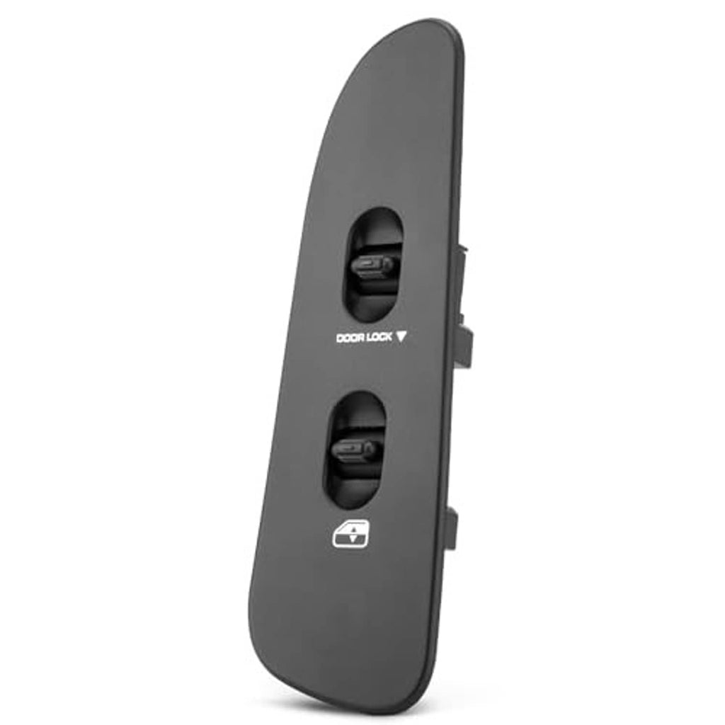Power window and door lock switch panel, dark gray, angled view with two buttons