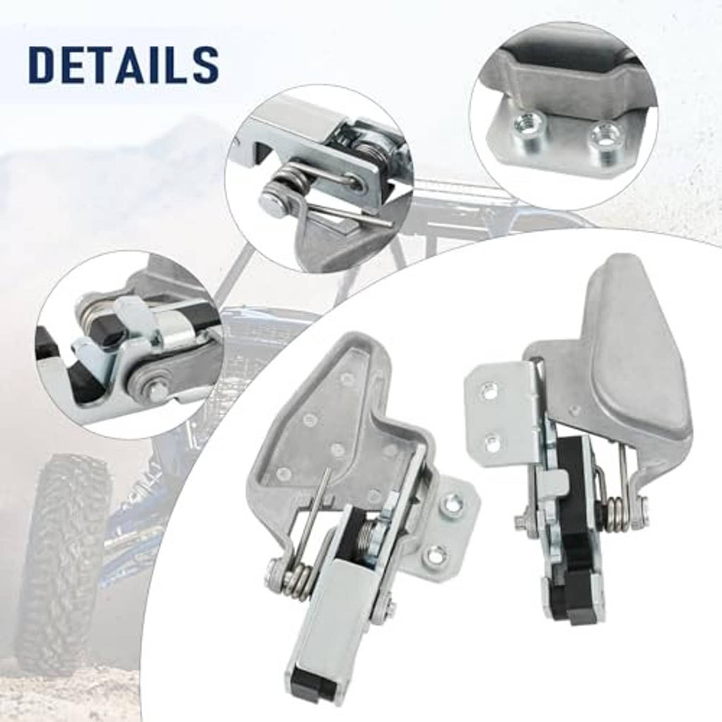 Two-piece door latch lock set with latches, screws, and spring assemblies