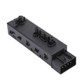 Power seat switch module with dark panel and recline adjustment buttons