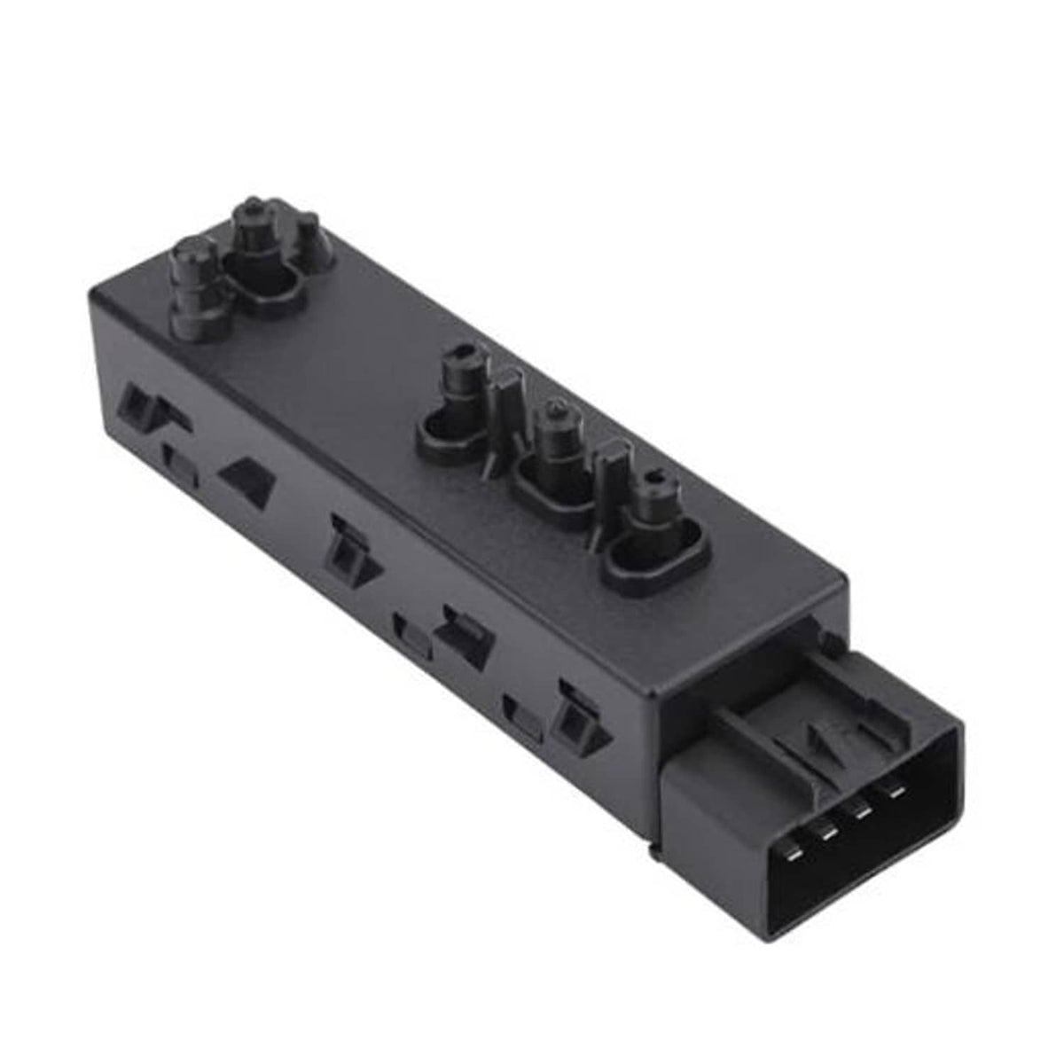 Power seat switch module with dark panel and recline adjustment buttons