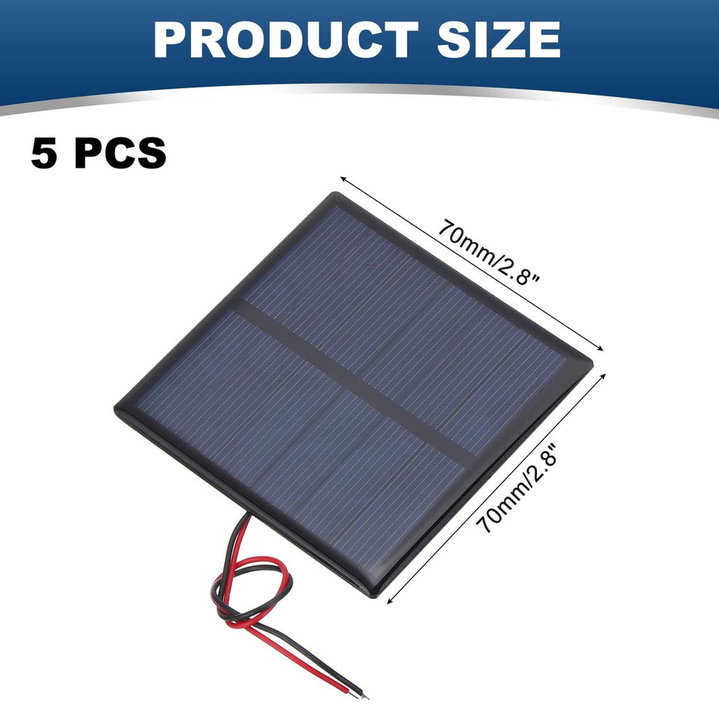 Single small square black solar panel with red and black wire leads