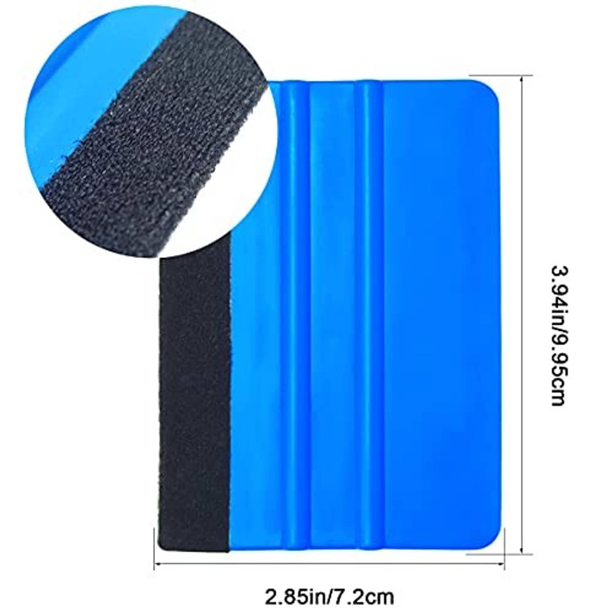 Blue tool end with black felt edge pad for applying window tint vinyl
