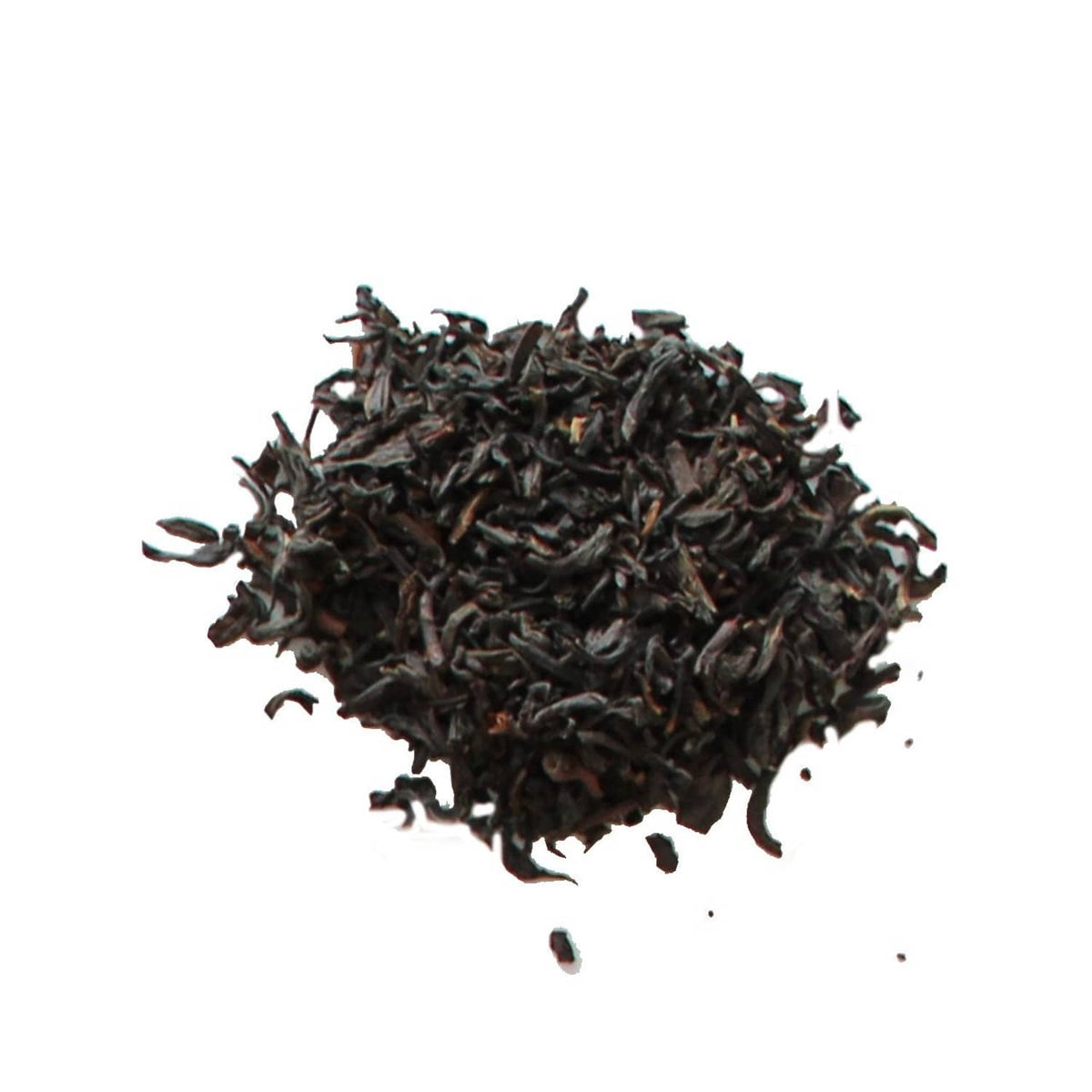 Pile of loose black tea leaves