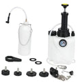 Manual vacuum brake fluid bleeder kit with 3L reservoir, gauge, adapters, and hoses