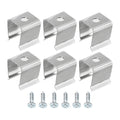 Stainless steel rope light mounting clips with screw holes, silver finish