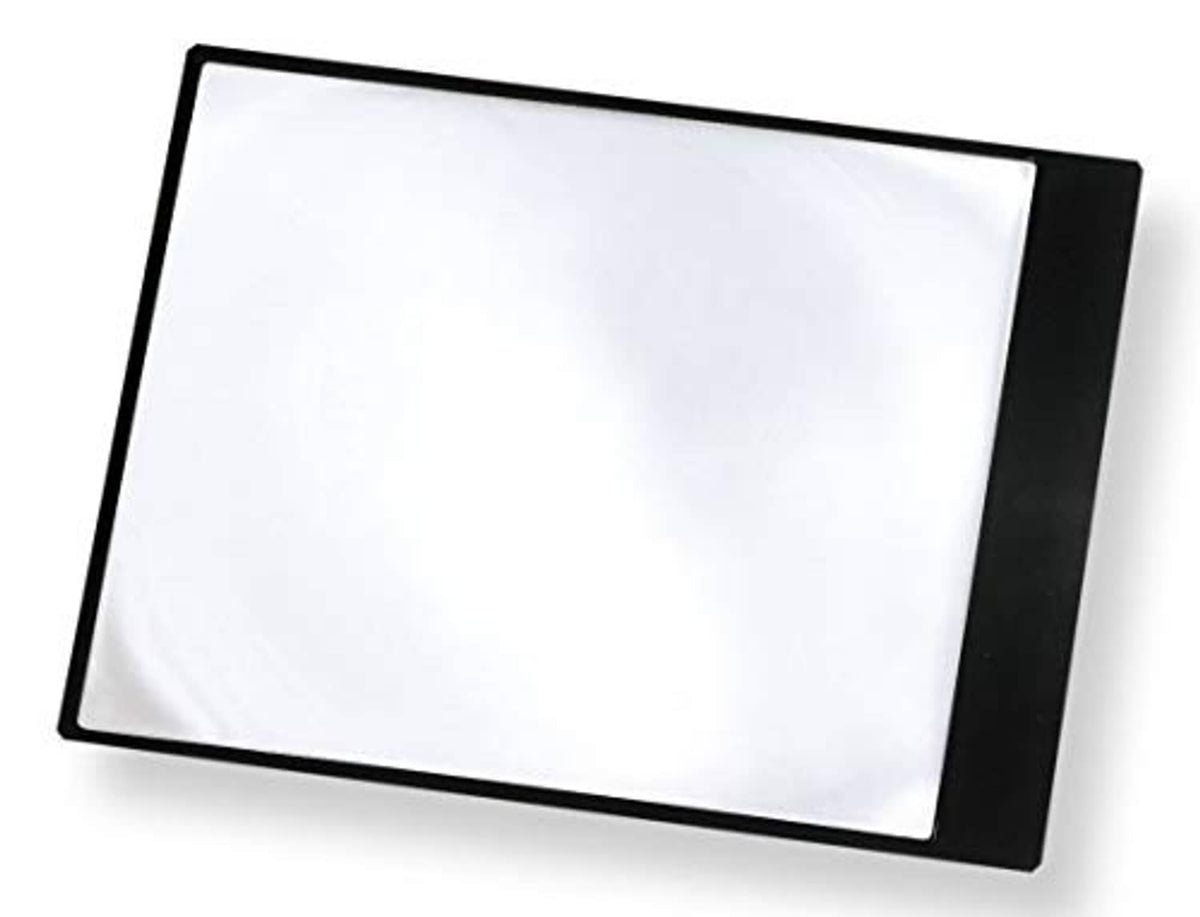 Carson flexible magnifier with black frame and clear viewing lens for reading pages