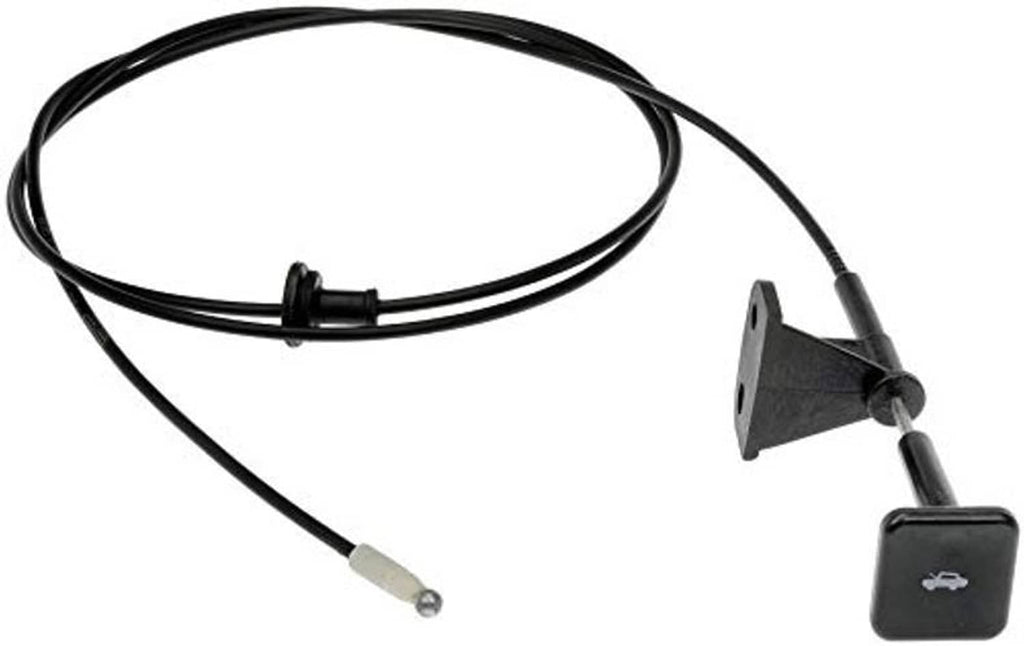 Black hood release cable assembly with bracket mount and black pull button