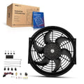 10-inch radiator cooling fan with black five-blade impeller and circular grille