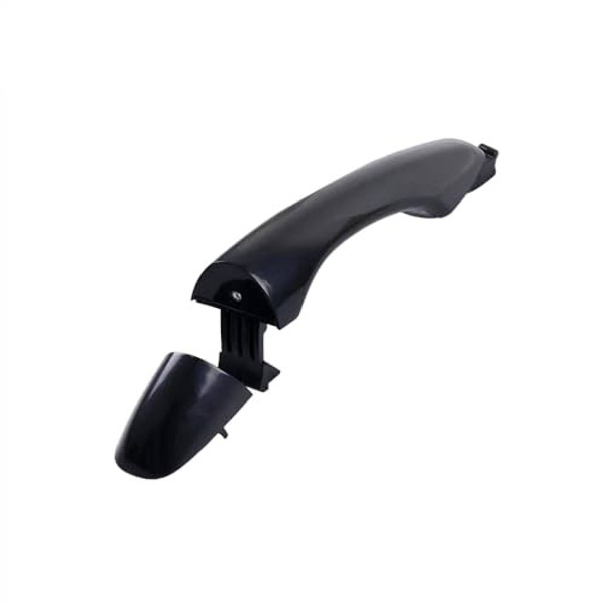 Black exterior door handle with mounting bracket, right-side door