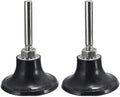 Black 2-inch sanding disc pad holder with metal stems and threaded mounts, pair
