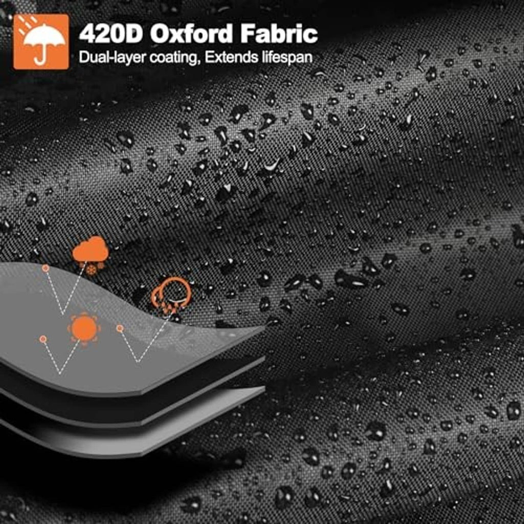 Black 420D oxford umbrella cover fabric with water droplets, dual-layer protection