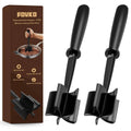 Black meat chopper tool, 2-pack with two wide-beveled beater blades