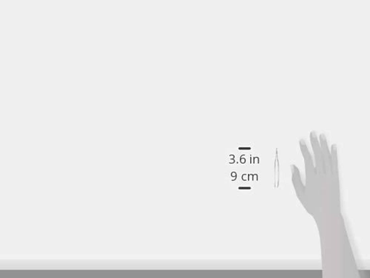 Blunt tip tweezers size shown with 3.6 in (9 cm) measurement.