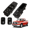 Black power window switch set with control buttons and left/right rocker switches