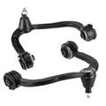 Black front upper control arm set with ball joints and rubber bushings