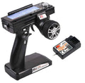 RC car transmitter with detachable receiver module, black 3-channel radio controller