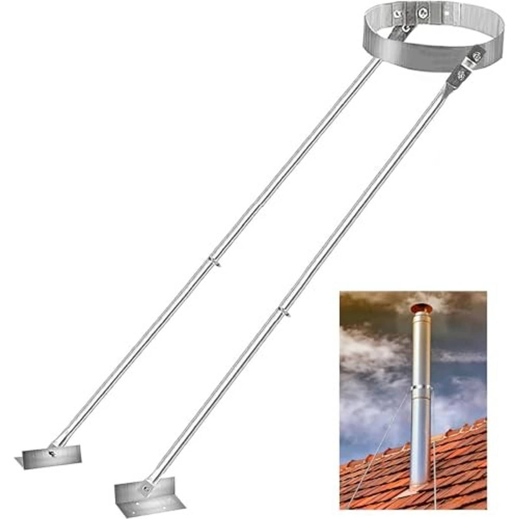 Stainless steel adjustable roof bracket support kit with two long connecting rods