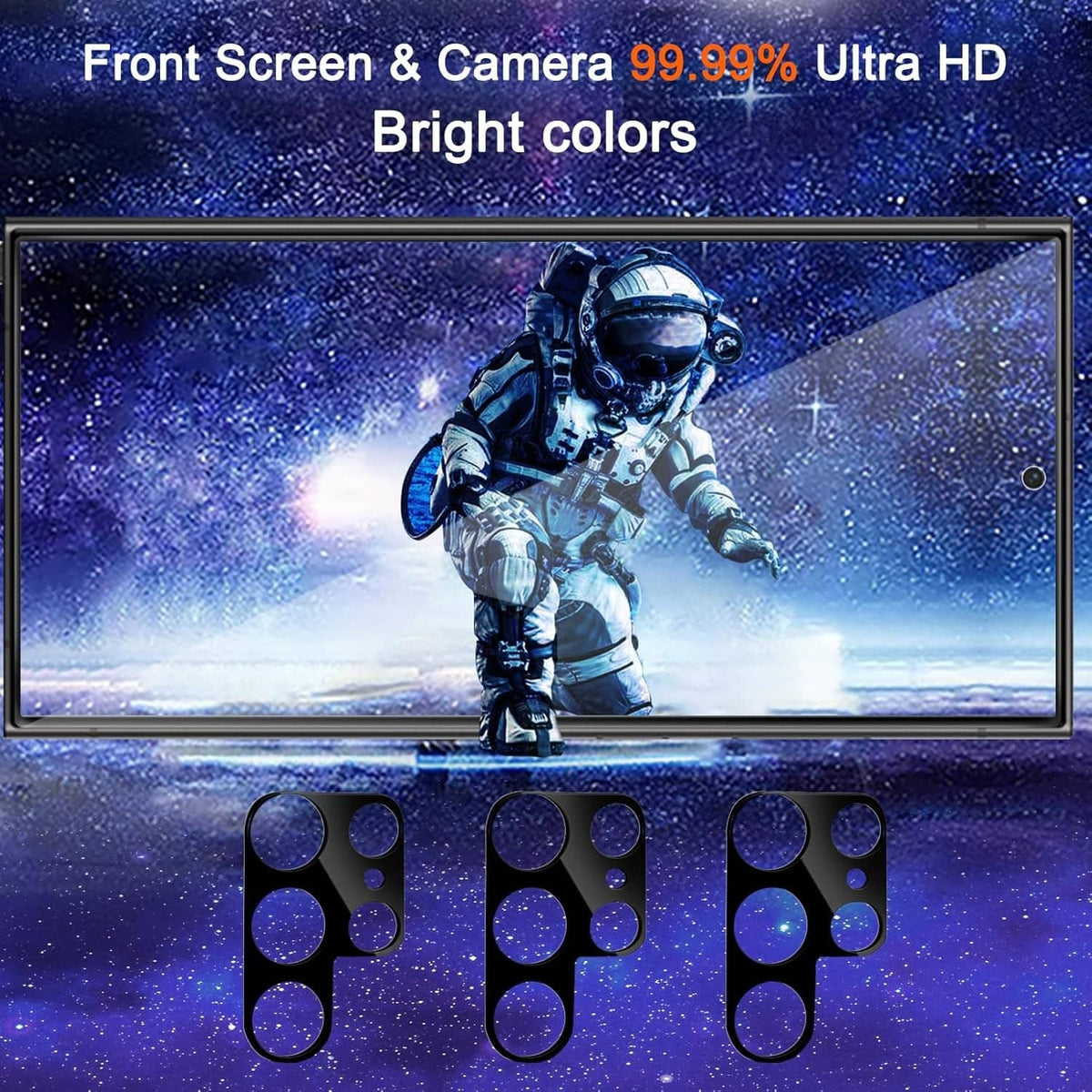 S25 Ultra front screen and camera privacy tempered glass protector with cutouts