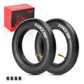 Pair of black 10x2.50 inner tubes with brass valves and box